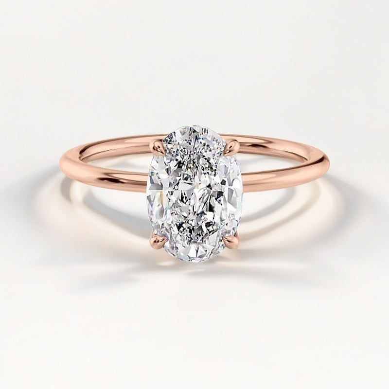 18K Rose Gold Oval-Cut Ring