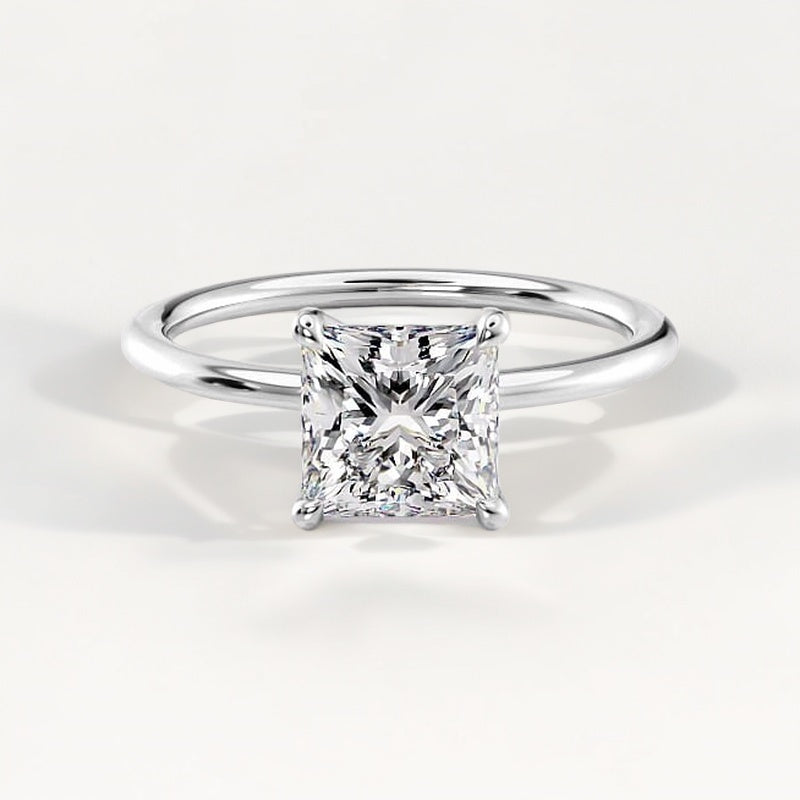 Silver Princess-Cut Ring