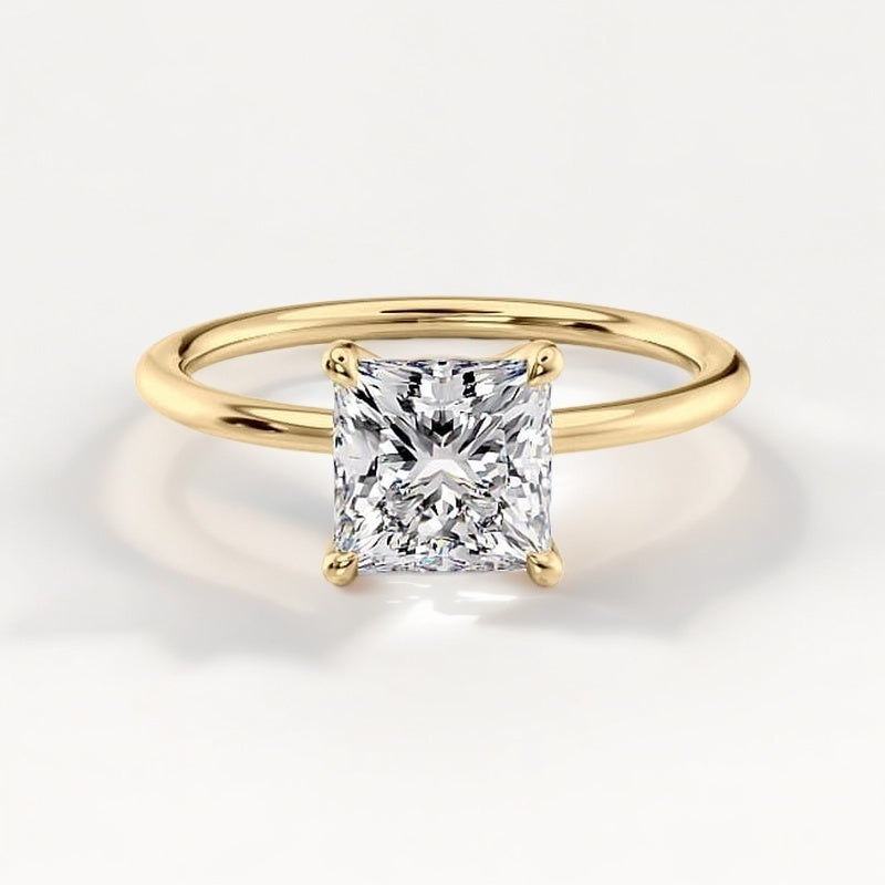 Silver Princess-Cut Ring