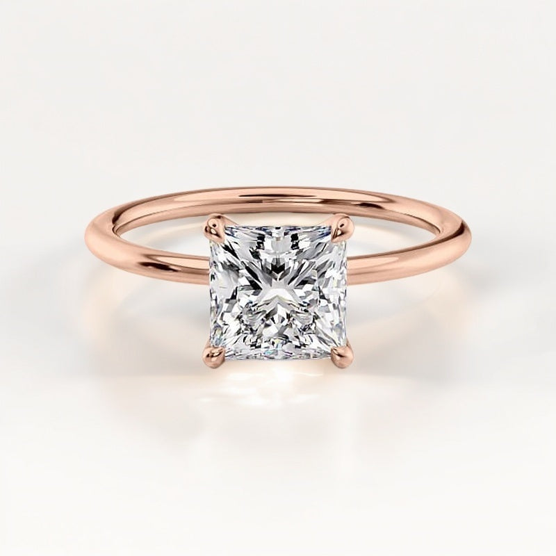 Silver Princess-Cut Ring