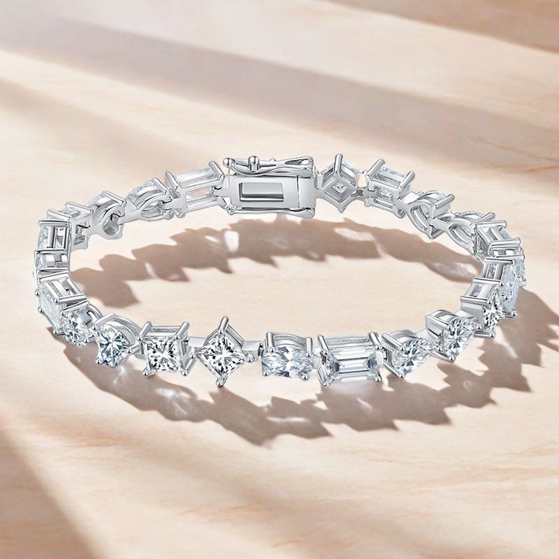 Mixed Shape Tennis Bracelet 0.5ct/ 1ct