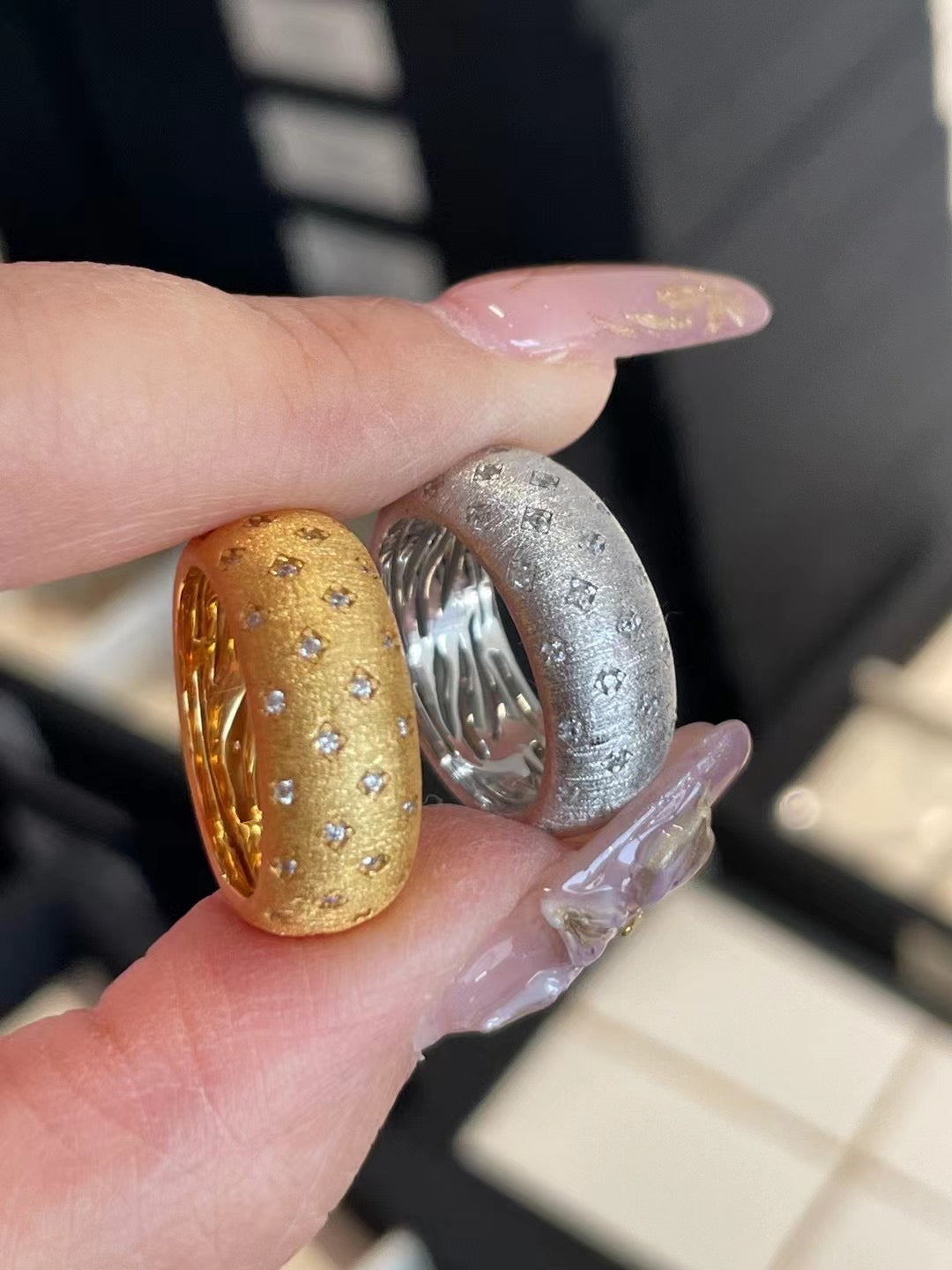 Hand engraved pattern craft ring