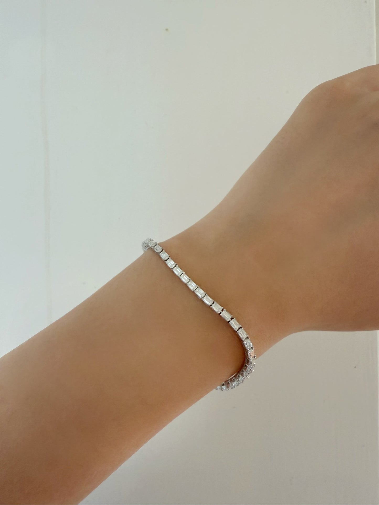 East West Emerald Cut Tennis Bracelet