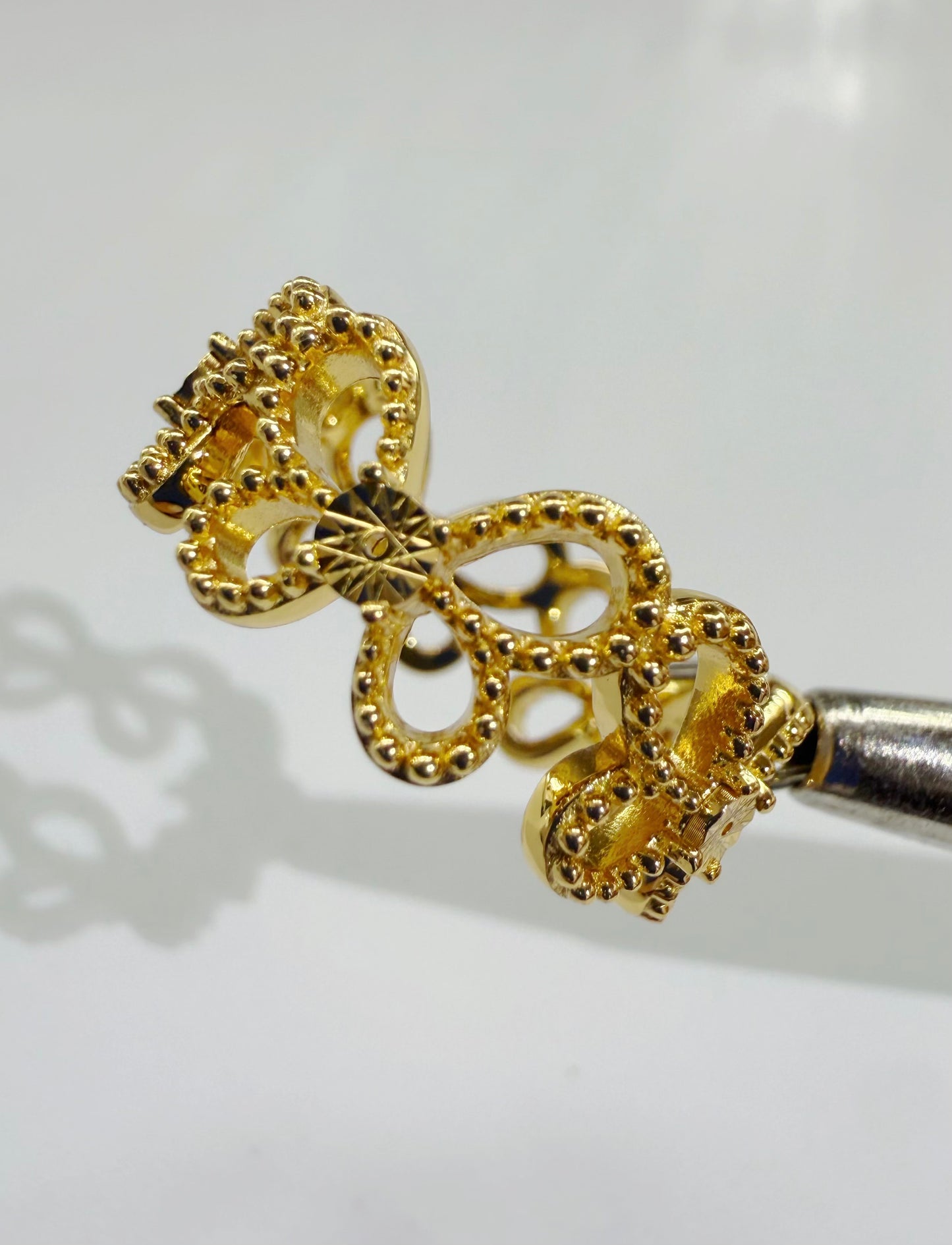 Hand engraved pattern butterfly ring