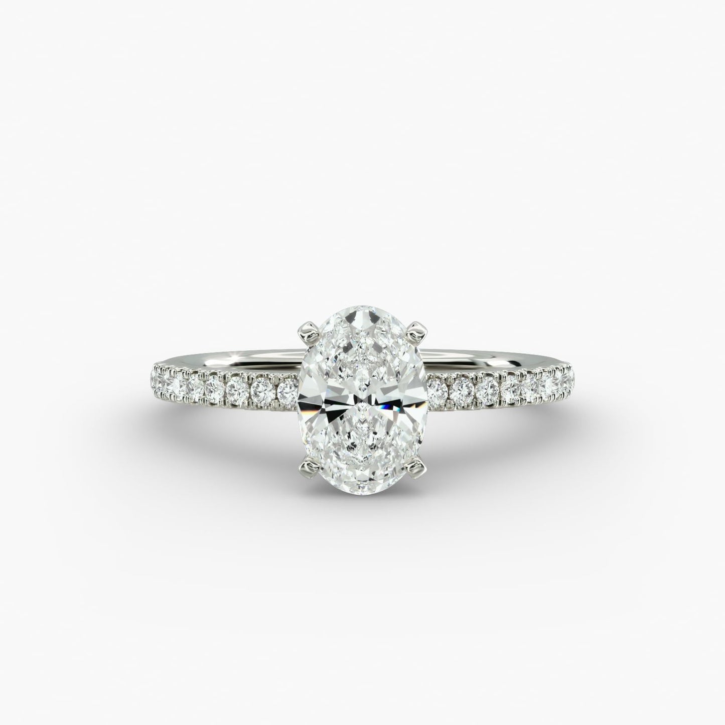 Oval-cut Pavé set Ring