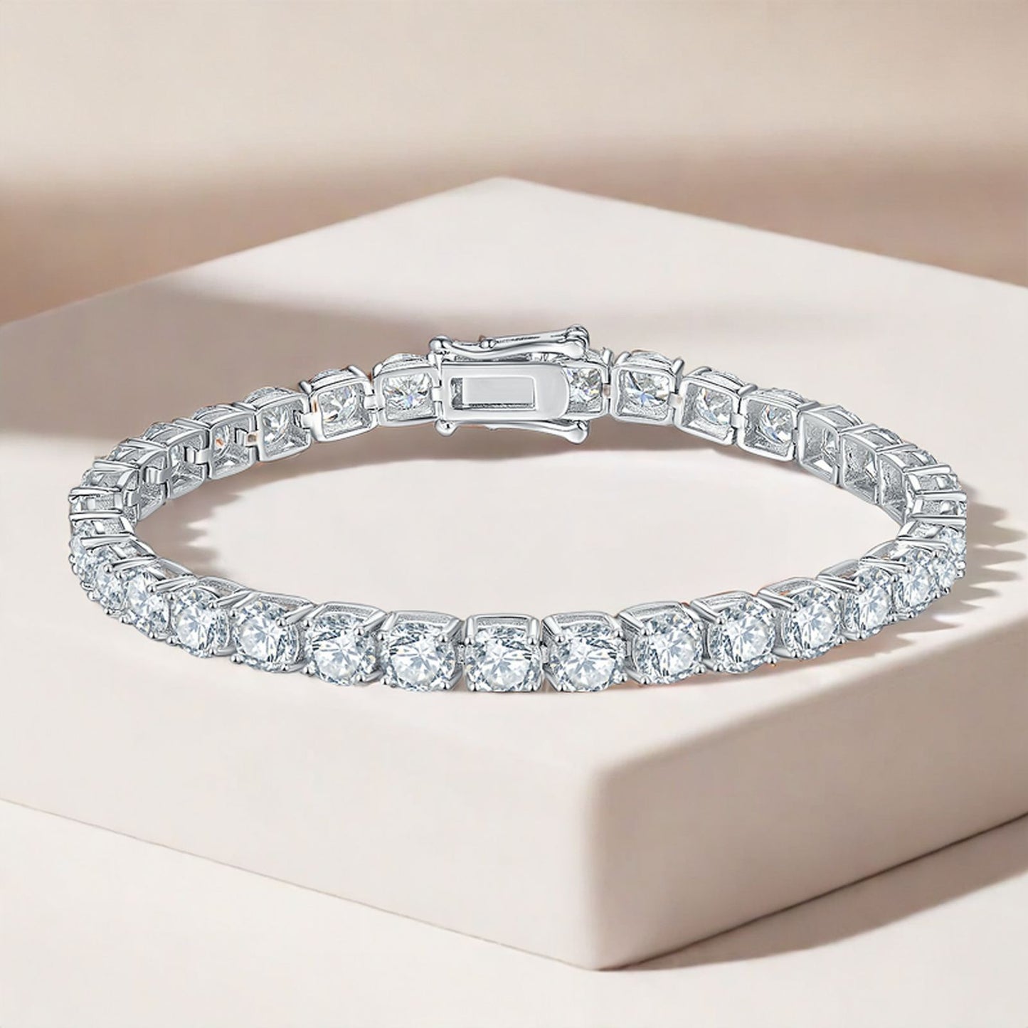 4mm tennis bracelet 17.5cm platinum deposit