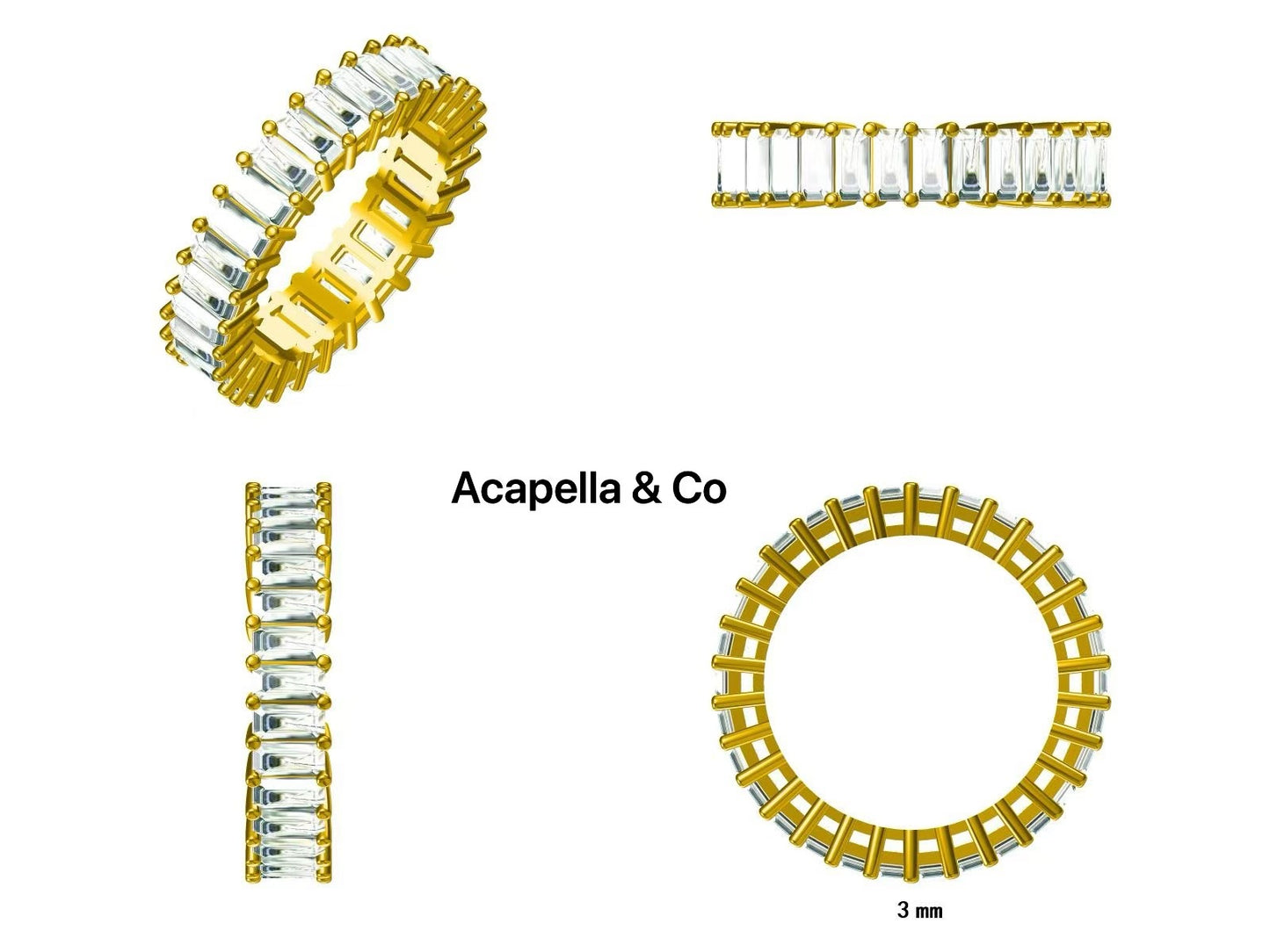 Emerald-cut Full Eternity Ring Wedding Band Anniversary Ring