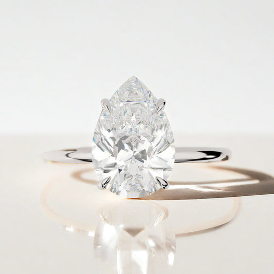 Silver Pear Ring