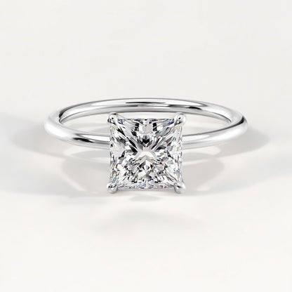 Silver Princess-Cut Ring