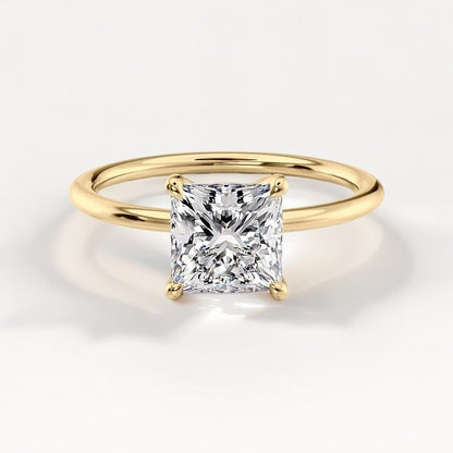 Silver Princess-Cut Ring