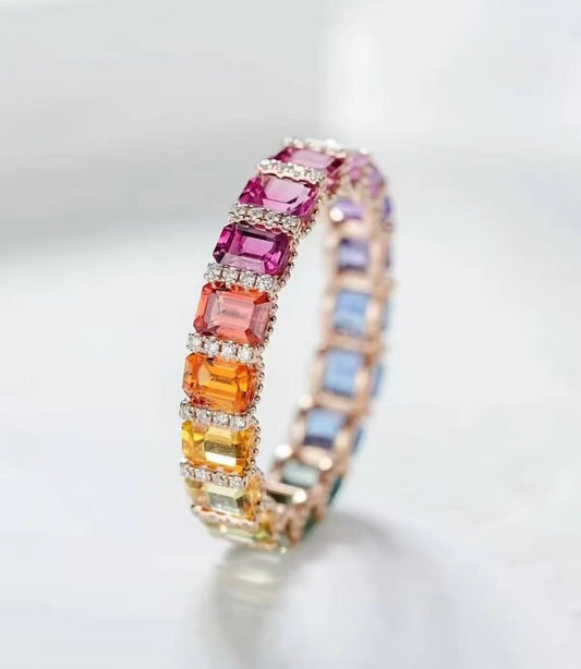 9k gold rainbow ring