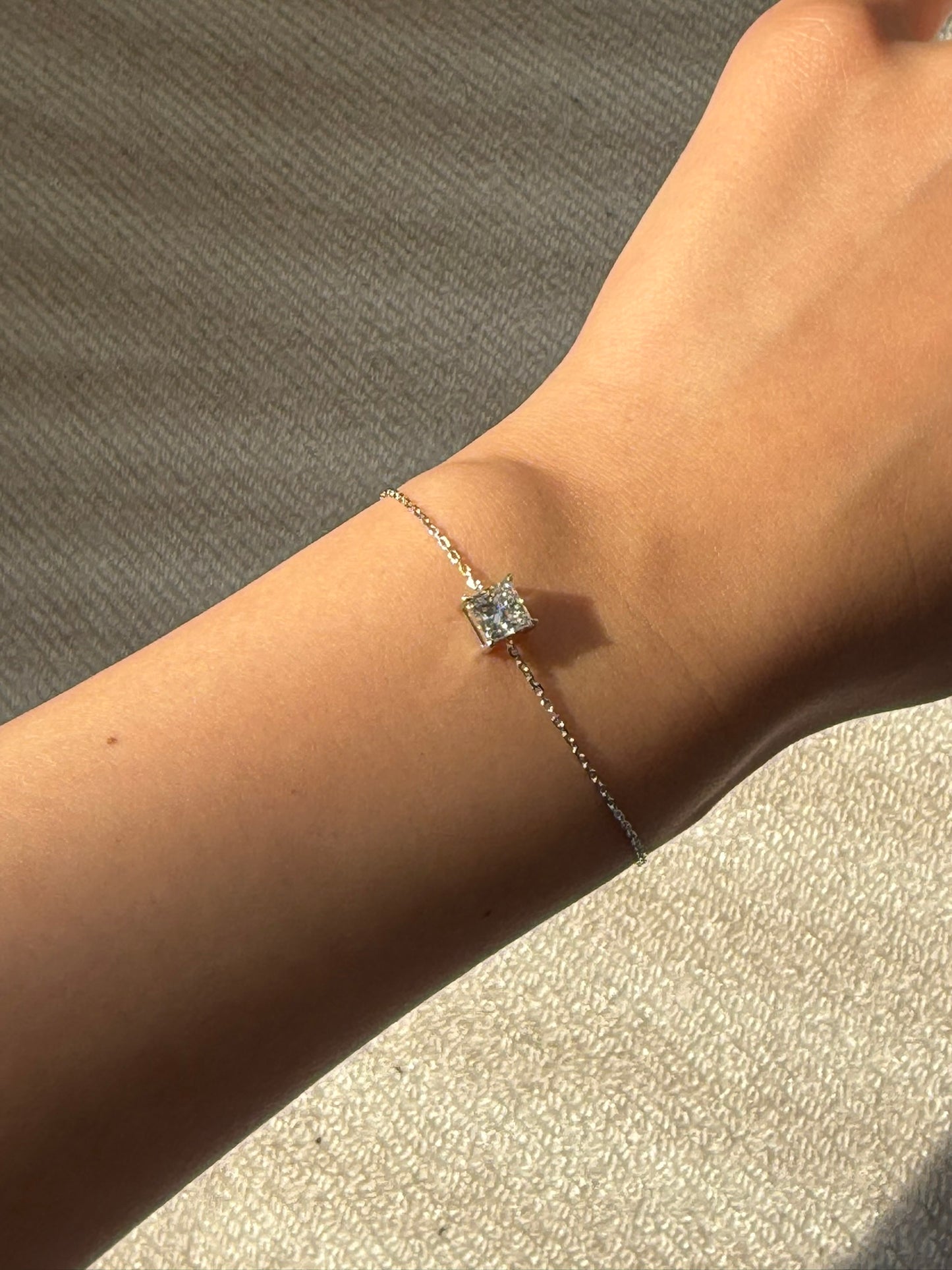Princess-cut diamond bracelet