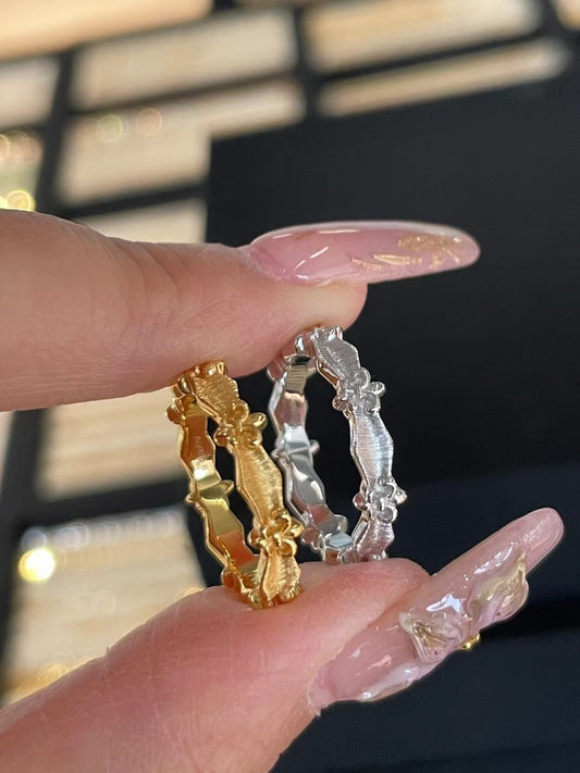 Hand engraved pattern craft ring