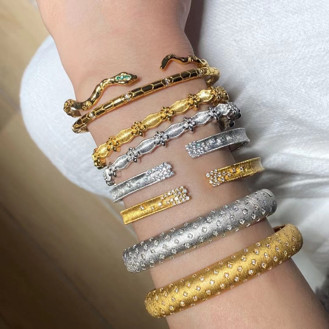 Vintage style bangle 925 Silver