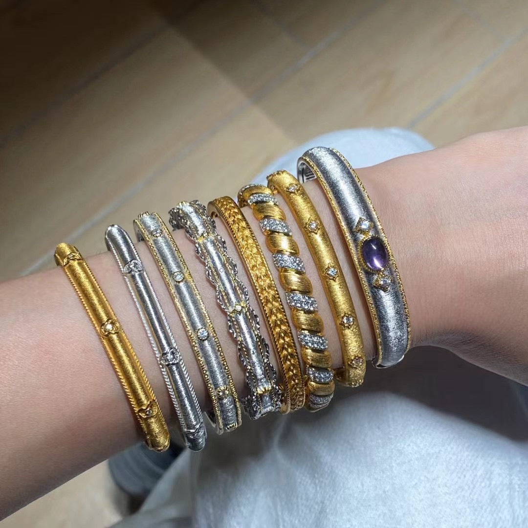 Vintage style bangle 925 Silver