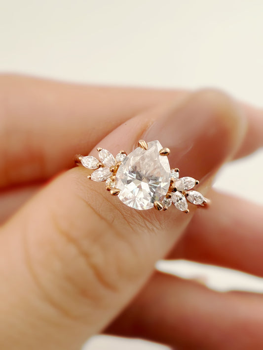 Custom made 18k rose gold oval-cut shape ring