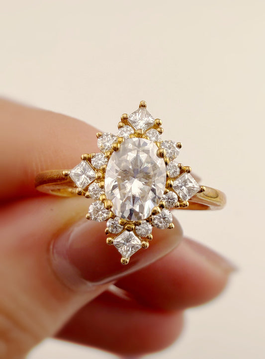 Unique design Oval-cut ring