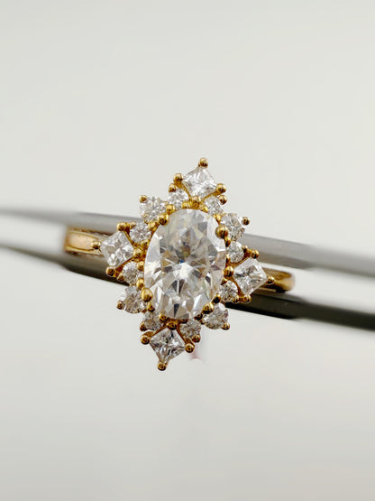 Unique design Oval-cut ring