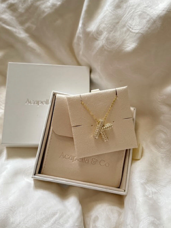 Custom alphabet initial name letter bubble diamond necklace