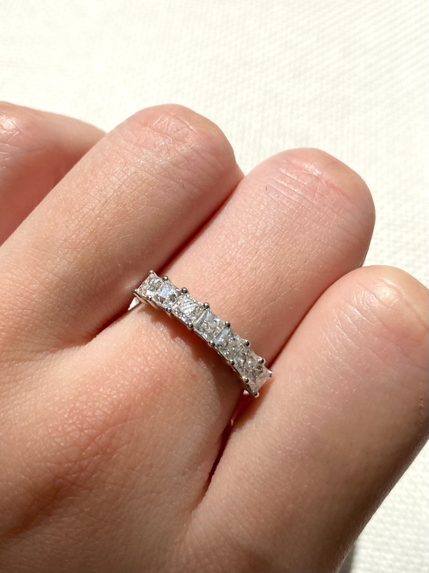 Princess-cut Half Eternity Ring Wedding Band Anniversary Ring