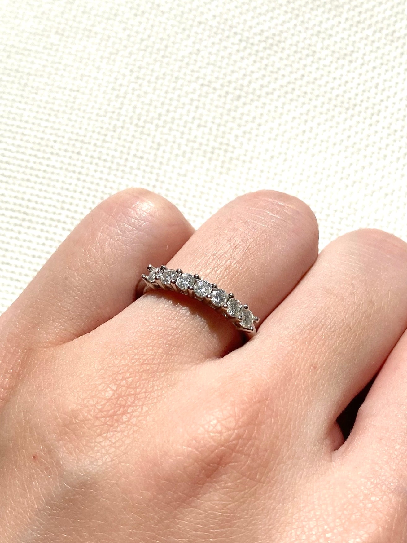 Round Brilliant Half Eternity Ring Wedding Band Anniversary Ring
