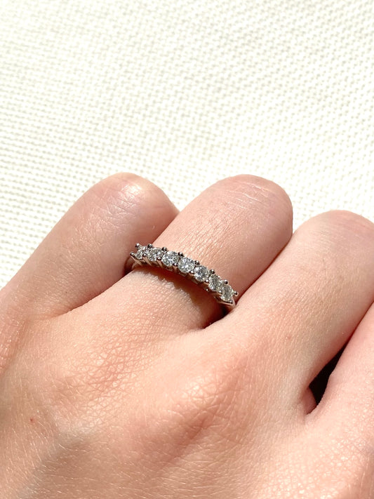 Round Brilliant Half Eternity Ring Wedding Band Anniversary Ring