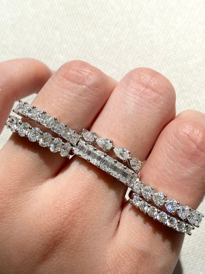 Heart-cut Half Eternity Ring Wedding Band Anniversary Ring