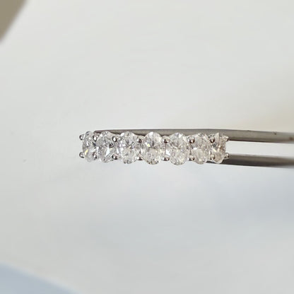 Oval-cut Half Eternity Ring Wedding Band Anniversary Ring