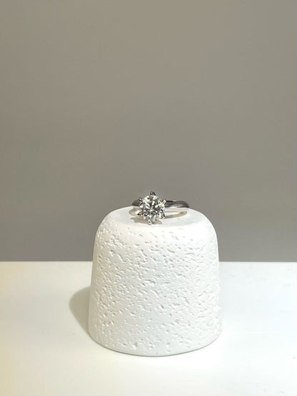 Silver Round Brilliant Ring 6 claw