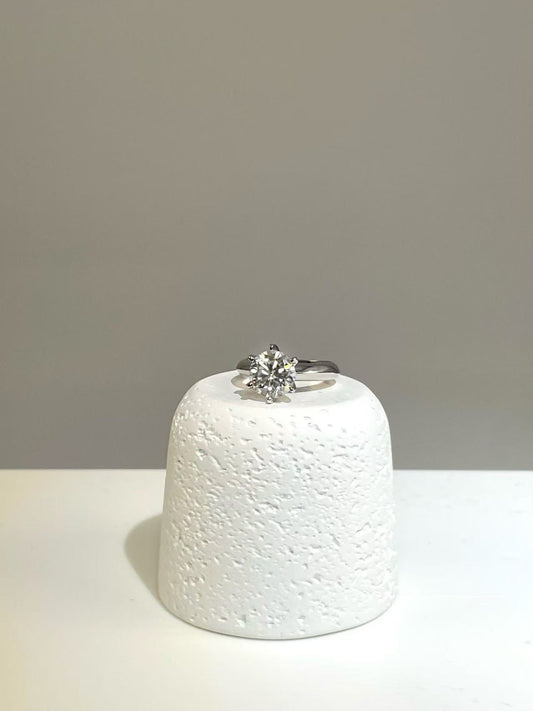 Silver Round Brilliant Ring 6 claw