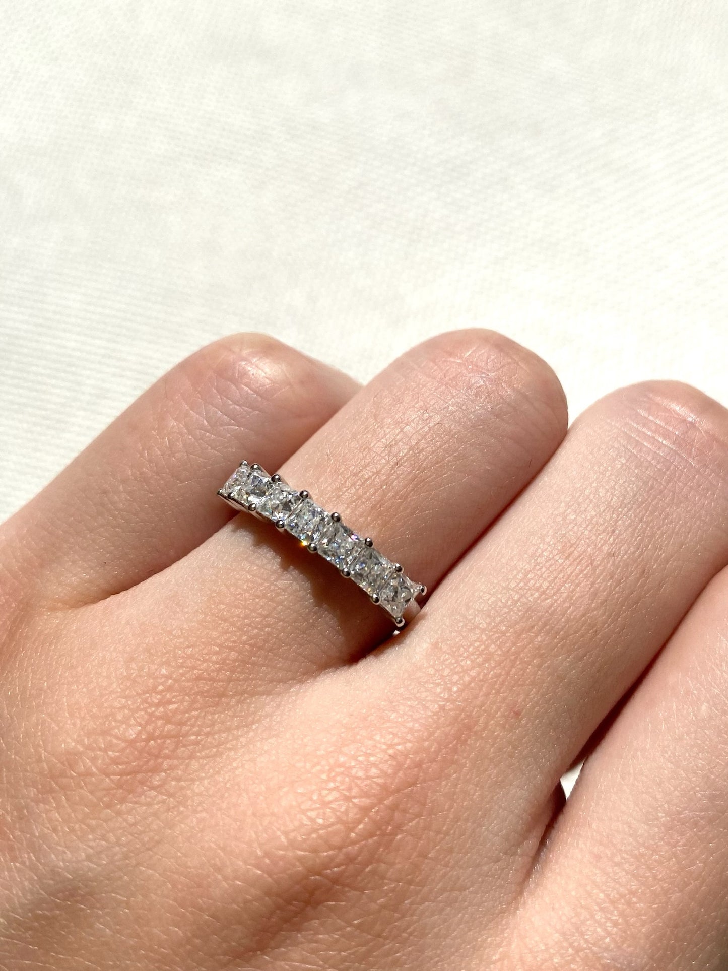 Princess-cut Half Eternity Ring Wedding Band Anniversary Ring
