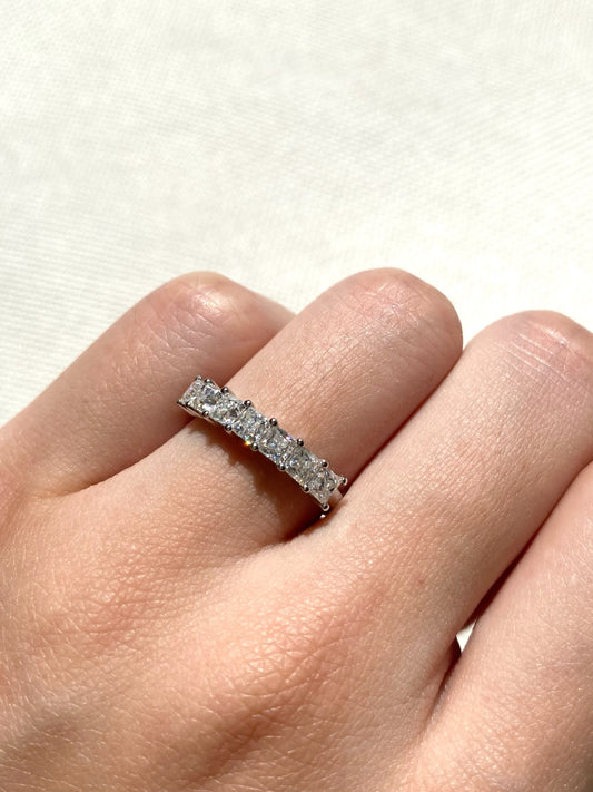 Princess-cut Half Eternity Ring Wedding Band Anniversary Ring