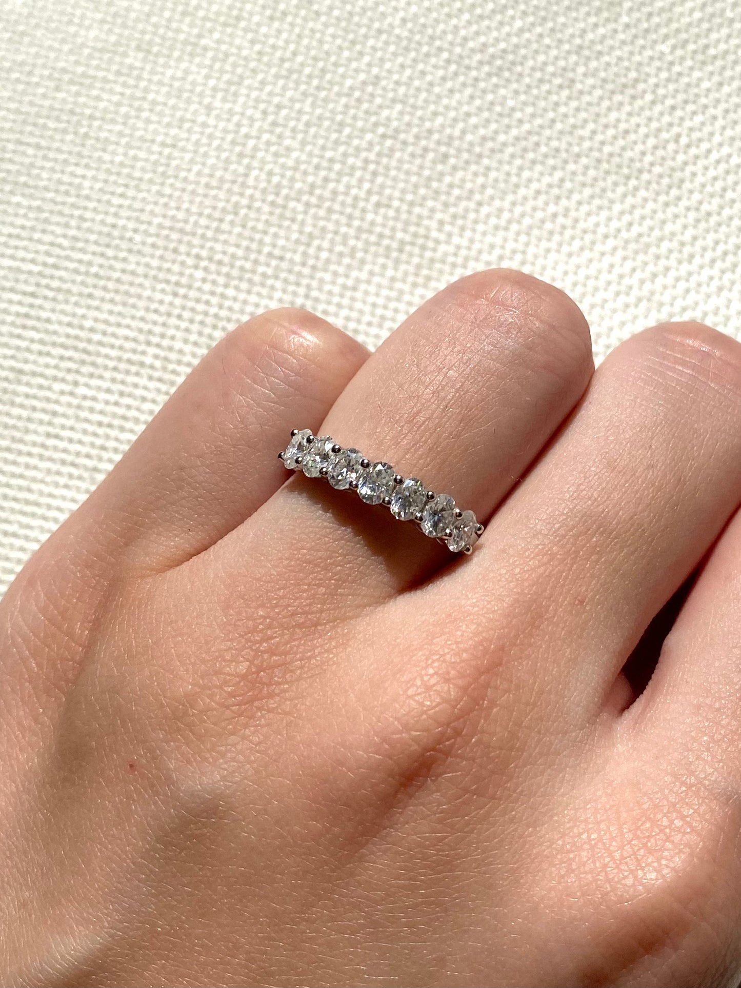 Oval-cut Half Eternity Ring Wedding Band Anniversary Ring