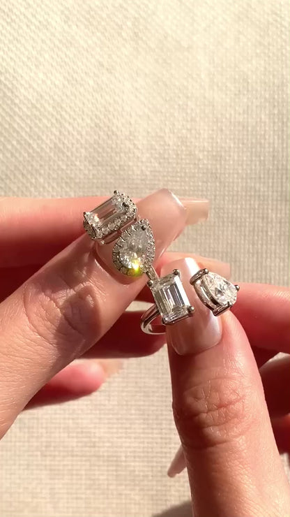 Toi et Moi Emerald and Pear Ring Anniversary Kylie Jenner