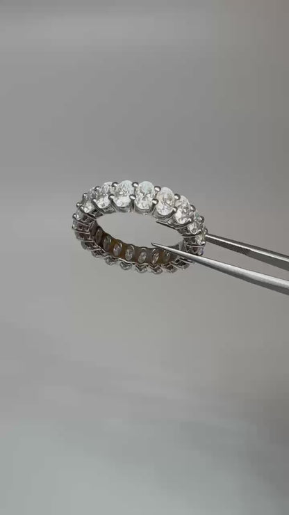 Oval-cut Full Eternity Ring Wedding Band Anniversary Ring